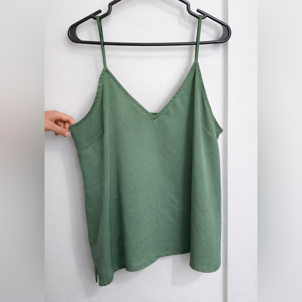 Sage Green Satin Camisole Tank Top